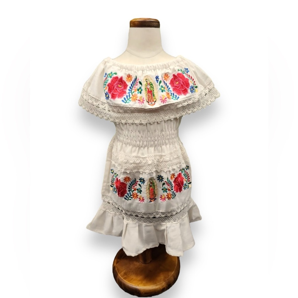 Virgencita Girls Cream Dress